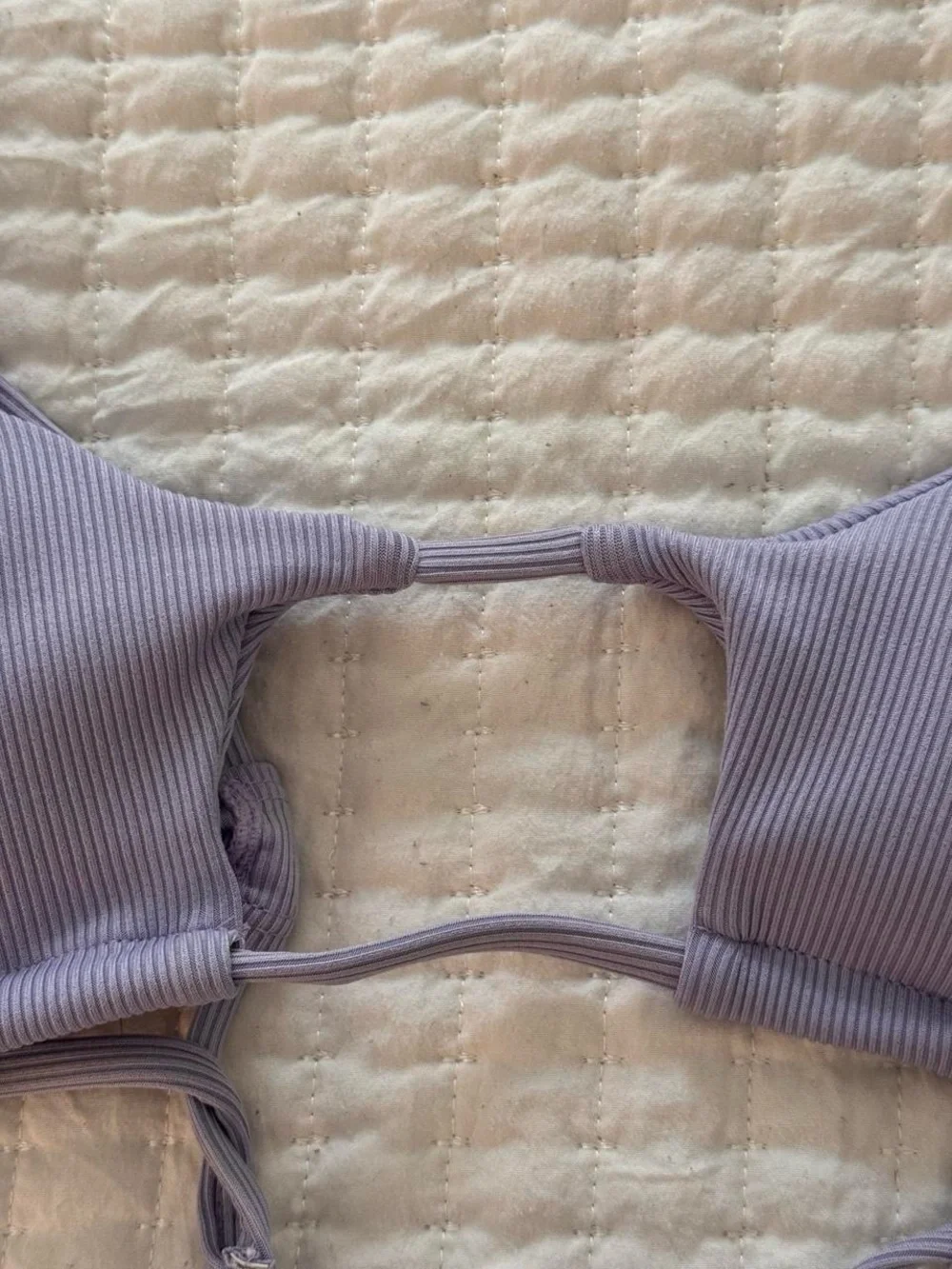 SHEIN light purple ribbed bikini top - Size M